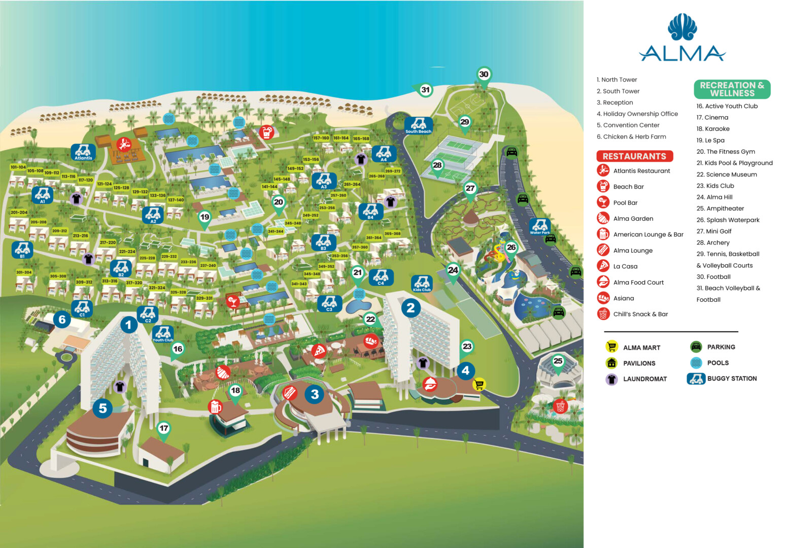 Resort map - ALMA Resort - Vietnam